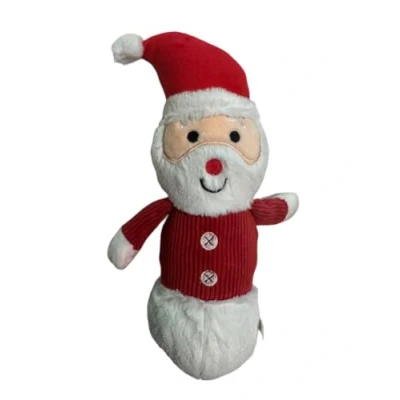 Image of Dog Interactive Christmas Plush Squeaky Snowman Moose Santa Rudolph Xmas Toys Suitable for All Pets &amp; Dogs (Santa)