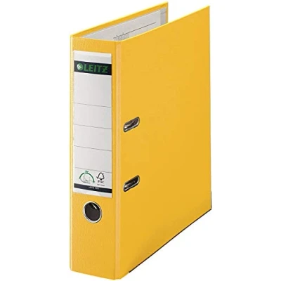 Image of Leitz 10101015 180 Plastic Lever Arch File A4 80 mm (Yellow) Pack of 10