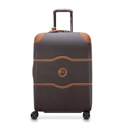 Image of Delsey Paris Chatelet Hardside Luggage with Spinner Wheels, Chocolate Brown, Carry on 21 Inch, No Brake, Wheels