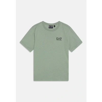 Image of EA7 Emporio Armani Unisex Basic Tshirt for kids, Size: 8y, Green milieu