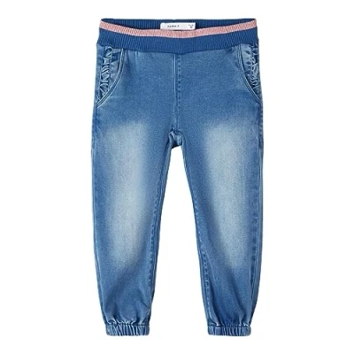 Image of NAME IT Girls&#039; NMFBELLA Shaped Round Jeans 1510 TO NOOS, Medium Blue Denim, 104