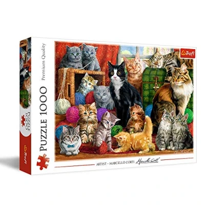 Image of Trefl TR10555 Riunione di gatti 1000 Teile, Premium Quality, für Erwachsene und Kinder ab 12 Years, Cats Meeting Puzzles, Katzentreffen