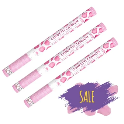 Image of partydeco 3 rose petals confetti cannons, pink