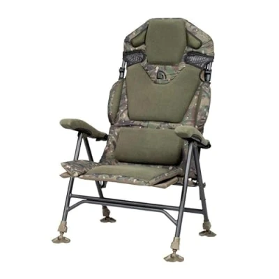 Image of Trakker Levelite Longback Recliner Camo Carp chair