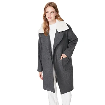 Image of Trendyol Women Oversize Parkas Lapel collar Woven Coat