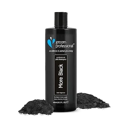 Image of GROOM PROFESSIONAL More Black Dog Shampoo Colour Enhancing for Dogs Perfect or Dark Coated Breeds Deep Cleansing Formula Smelly Fresh Fragrance, 450ml