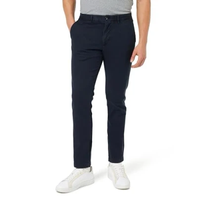 Image of Tommy Hilfiger Men Chino Bleecker Structure GMD Woven Pants, Blue, 30/32