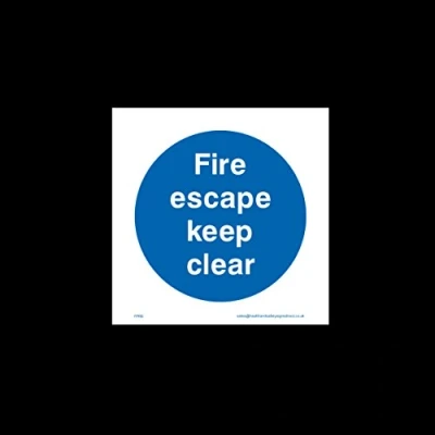 Image of Fire escape keep clear Plastic Sign Exit, Gangway, Emergency, Route (FPR5)