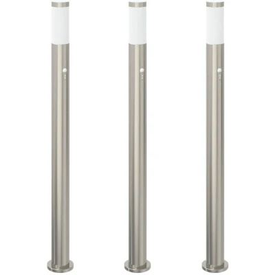 Image of vidaXL Bollard Lights with Sensor 3pcs 110 cm Stainless Steel IP44