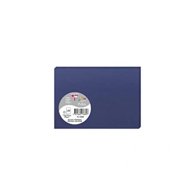Image of Clairefontaine Ref 1368C Pollen Card (Pack of 25 Sheets) 110 x 155mm Sized, Acid Free, Inkjet &amp; Laser Compatible, Easy to Write On, 210gsm night Blue