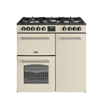 Image of BELLING BEL RCA FARMHOUSE 90DF Dual Fuel Range Cooker Cream &amp; Chrome, Cream,Silver/Grey