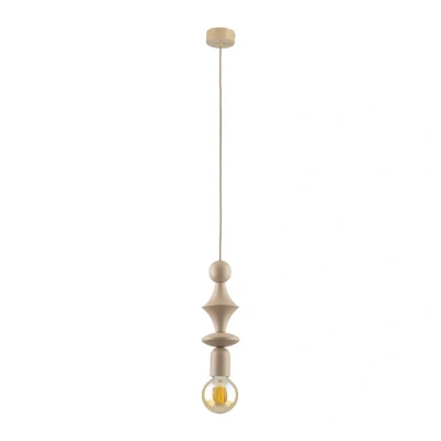 Image of Tower Slim Pendant Ceiling Light Cream 1xE27