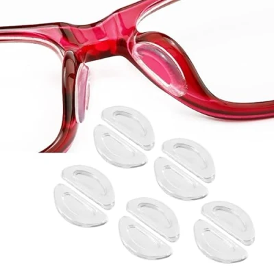 Image of Dzxin Glasses Nose Pads, Adhesive Anti Slip Silicone Pads for Glasses,Soft Cushion Pad Eyeglasses, Glasses, Sunglasses (20 Pairs, Clear)