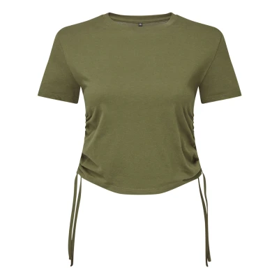 Image of Women S TriDri Ruched Crop Top Olive M