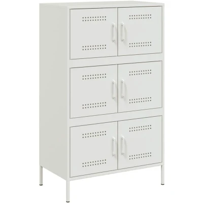 Image of vidaXL Highboard White 68x39x113 cm Steel