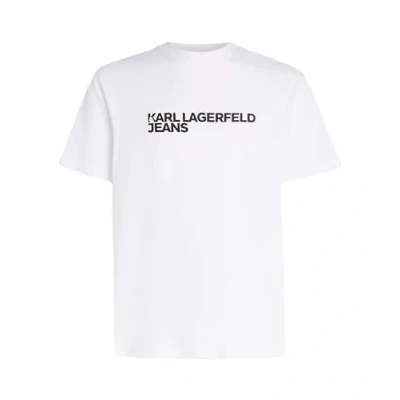 Image of Karl Lagerfeld Jeans Regular TEE Print Tshirt, Men&#039;s, Size: Medium, White