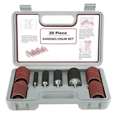Image of Spindle Sanding Drum Sander Tool Kit Set Rubber Drums + Sleeves with Case for Drill Press 20 Pieces