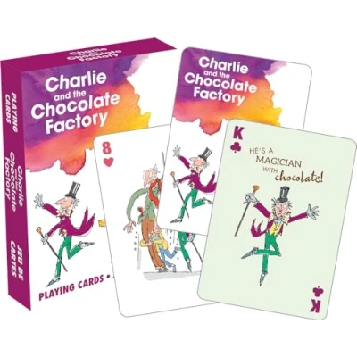 Image of Aquarius Roald Dahl Charlie &amp; Chocolate Factory Set of 52 Playing Cards + Jokers (nm)