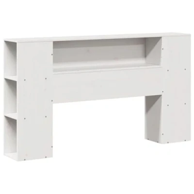 Image of vidaXL Headboard with Storage White Solid Pine Wood 150 cm Width 6 Compartments