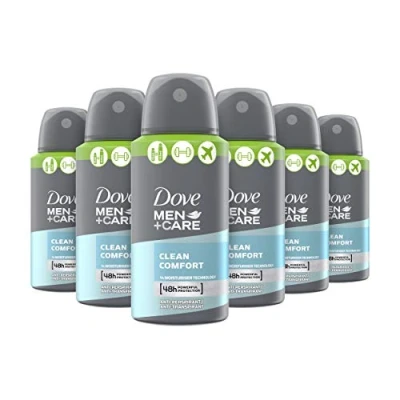 Image of Dove Men+Care Clean Comfort perfect for Travel Compressed Anti perspirant Deodorant 48h Sweat &amp; Odour Protection Spray 75 ml Multipack