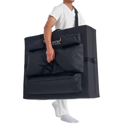 Image of Master Massage Universal Size Portable Table Carry Case with 5 Pockets for All Brands, Oversized Carrying Bag Foldable Couch Fits 63 82cm Width Folding Black.