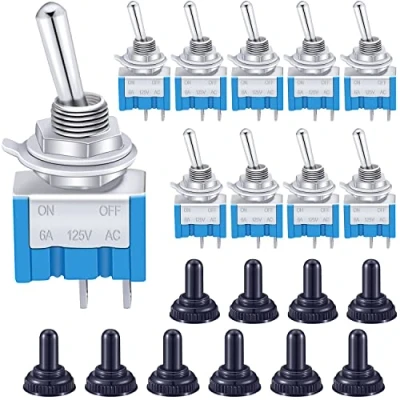 Image of Taiss/10pcs mts 101 MZ ON/OFF Mini Miniature Toggle Switch Car Dash Dashboard SPST 2Pin + 10pcs Waterproof Cap