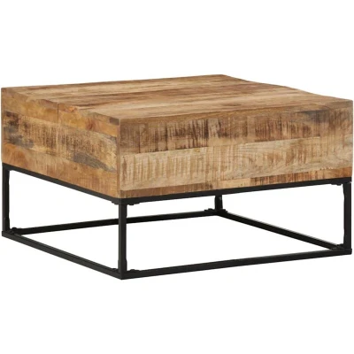 Image of vidaXL Coffee Table 68x68x41 cm Rough Mango Wood