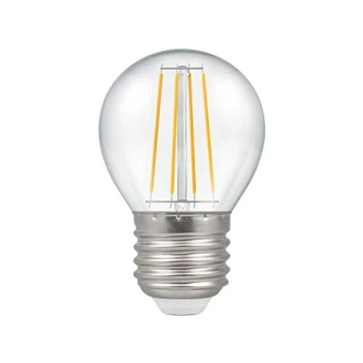 Image of Crompton LED Dimmable Filament Golf Ball Light Bulb Clear 5W E27 ES 2700K Warm