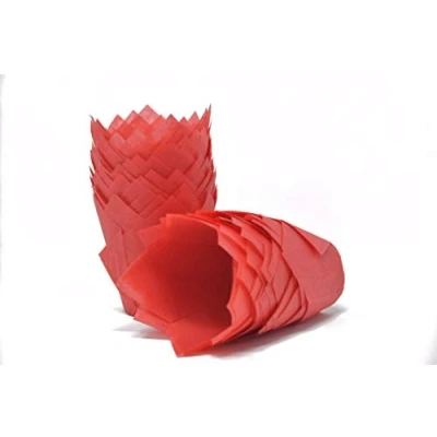 Image of Bakery direct 200 Red tulip muffin wrap/cases