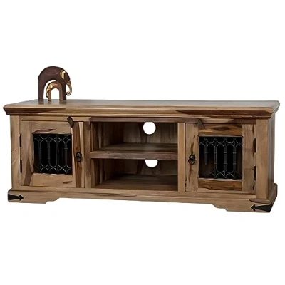 Image of Oak and Pine Online Indian Thakat Solid Rosewood Sheesham Flatscreen Plasma Tv Bench Unit Stand Cabinet Living Room Furniture
