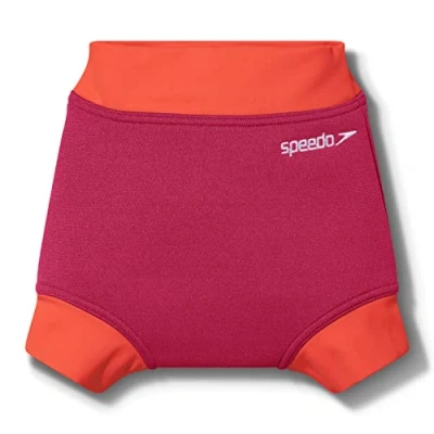 Image of Speedo Infant Girl&#039;s Learn to Swim Baby &amp; Toddler Nappy Cover Soft Touch Neoprene, Cherry Pink/Coral, 9 12 Months