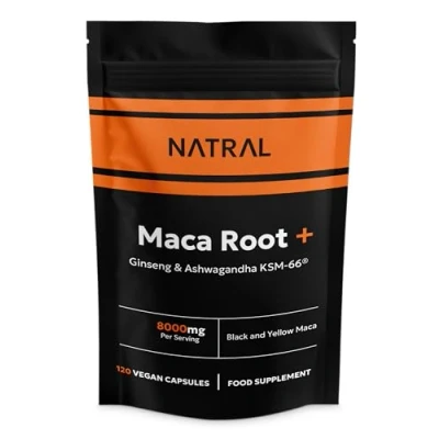 Image of Maca Root Extract 8000mg enriched with Premium, Ginseng, Ashwagandha, and Zinc High Strength