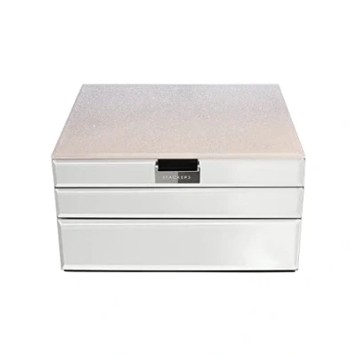 Image of Stackers Pink Glass Classic Jewellery Box Set of 3