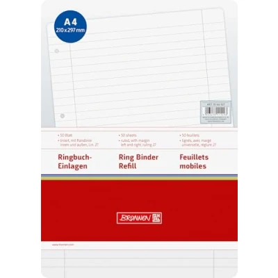 Image of Brunnen Notepad Ruled Paper, A4, 70 g/m² Lined, White with 4 Holes