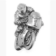 Image of Gift Boxed Pewter Racing Bike Badge pin or Brooch for Scarf, Tie, Hat, Coat Bag