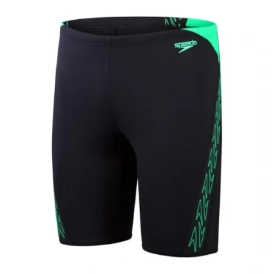 Image of Speedo MENS Hyper BOOM Splice Jammer Swimming trunks, Men&#039;s, Size: 28, True navy/herlequin green