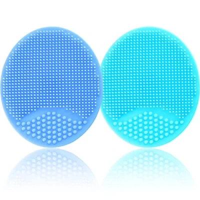 Image of Baby Bath Brush, Cradle Cap Silicone Massage Scrubbers Exfoliator Skin Essential for Dry Skin, and Eczema 2 Pack (Small Blue&amp;Green)