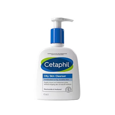 Image of Cetaphil Oily Skin Cleanser, 473ml, Face Wash, For Combination to Sensitive Skin, With Niacinamide