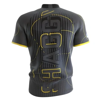 Image of TARGET Darts Scott William Dart Shirt “Shaggy 2024 Edition (2XL) World Championship Top, Mens Shirts, Coolplay Collarless Pro Player T Black