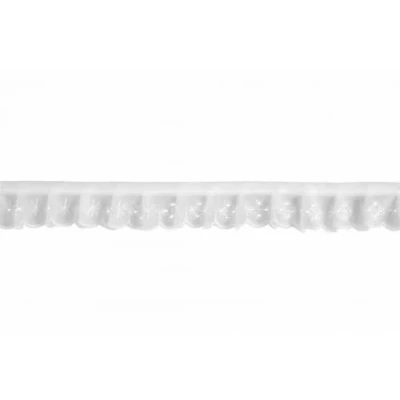 Image of Broderie Anglaise Gathered Lace Trim White per metre