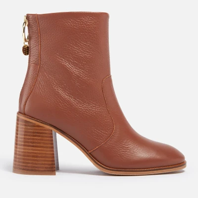Image of See by Chloé Aryel Leather Heeled Boots UK 4