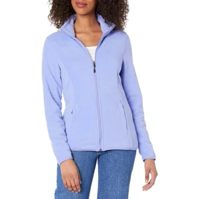 Image of Amazon Essentials Women&#039;s Classic fit Long sleeved Full Zip Polar Soft Fleece Jacket (Available in Plus Size), Violet, S
