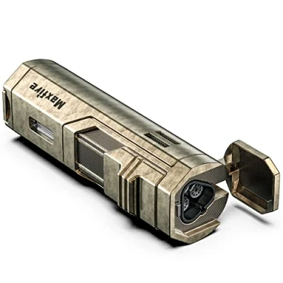Image of Maxfire Retro Triple Jet Flame Lighter Gas Butane Refillable, Adjustable with Punch (Sold without Gas) …