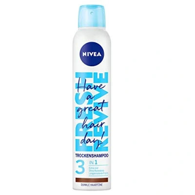 Image of Nivea Hair Care Fresh Revive 3 in 1 Dry Shampoo for Dark Colours, 200 ml