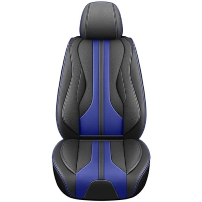 Image of Eunncu Universal Car Seat Covers Waterproof Leather Full Set, Can Protect Front and Rear Seats, To Fit Most Cars, Side Airbag Compatible, Blue