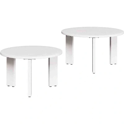 Image of vidaXL Coffee Table Set 2 pcs White 47.5 x 27 cm