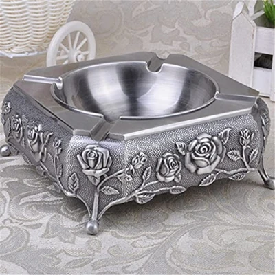 Image of Ashtray,Creative European Style Retro Ashtray, Home Coffee Table, countertop, Hotel Table Ashtray Large Square