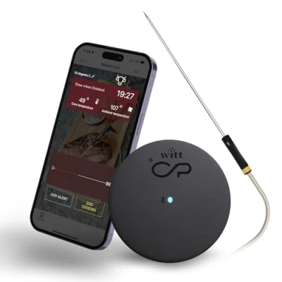 Image of Witt CookPerfect Comfort 2.0 Single Meat Thermometer Advanced Temperature Monitoring for Perfect Cooking Bluetooth Connectivity App Controlled, Ideal BBQ, Oven, Grill &amp; Smoker