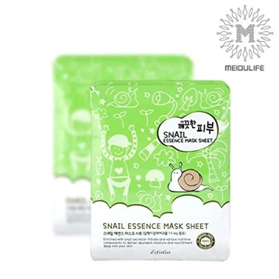 Image of Esfolio Pure Skin Essence Mask Sheet Anti Aging Rejuvenation Hydration Snail (Pack of 10) …