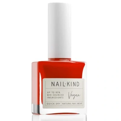 Image of NAILKIND Burnt Orange Nail Polish Burning Love Bright Red Varnish Vegan Lacquer Peta Certified Cruelty Free Quick Drying Long Lasting Chip Resistant Manicure 8ml